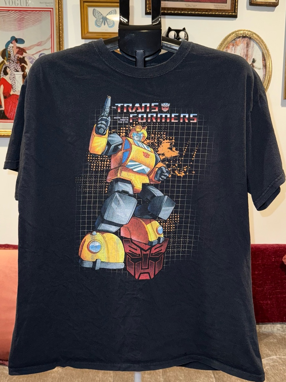 Transformers Bumblebee Graphic Tee - Black with Yellow/Orange Print